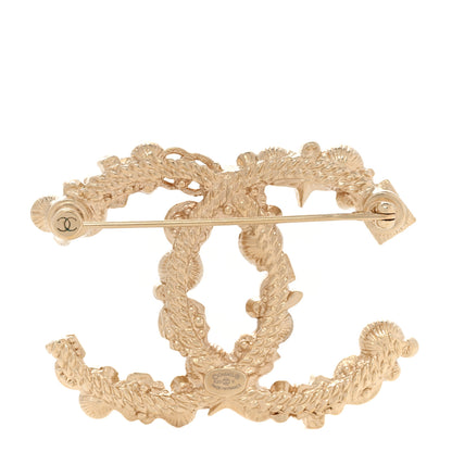 Chanel Crystal Pearl CC Charms Brooch Gold 3 of 6