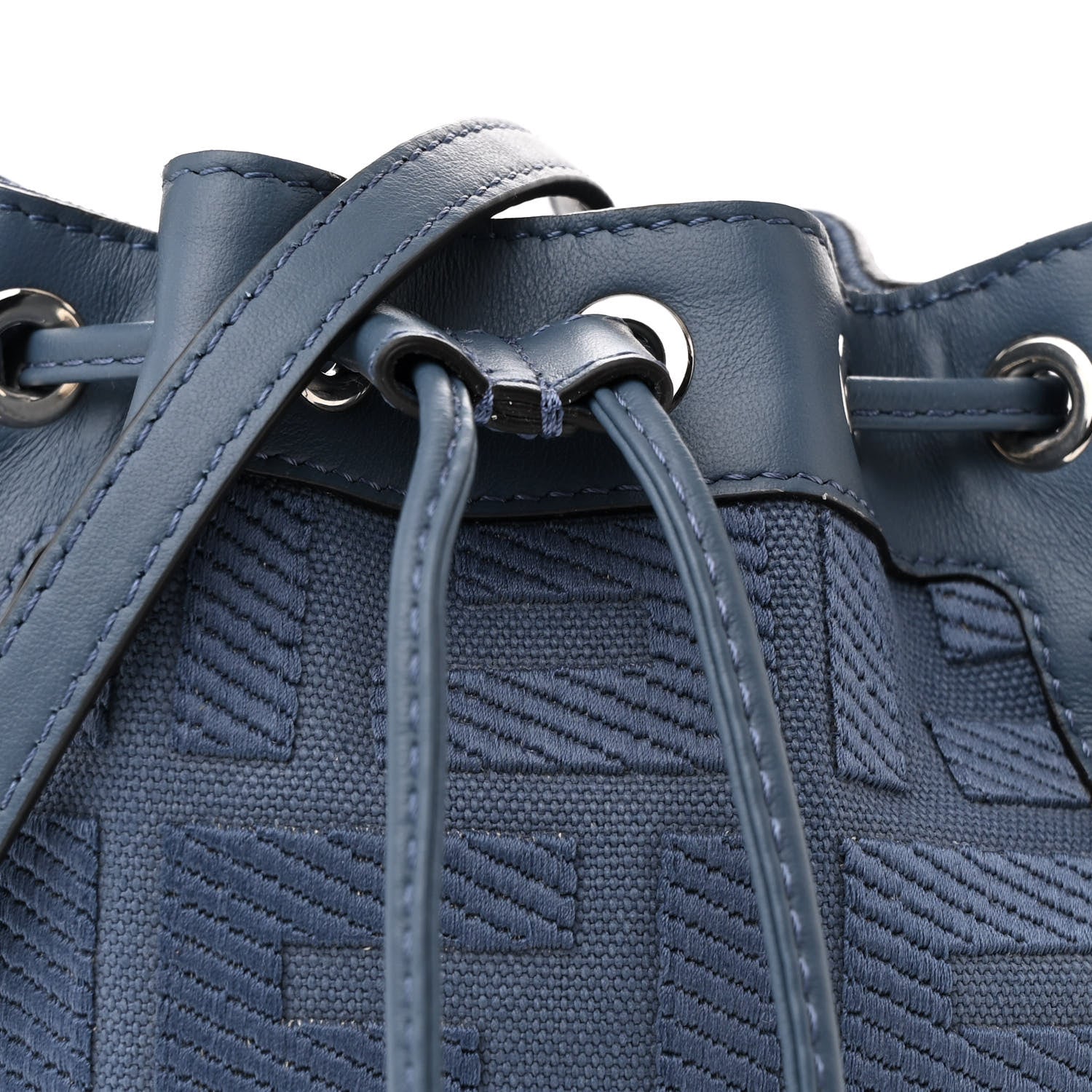 Fendi Canvas Vitello Grace F is Fendi FF Embroidered Mini Mon Tresor Bucket Bag Mirto 8 of 11