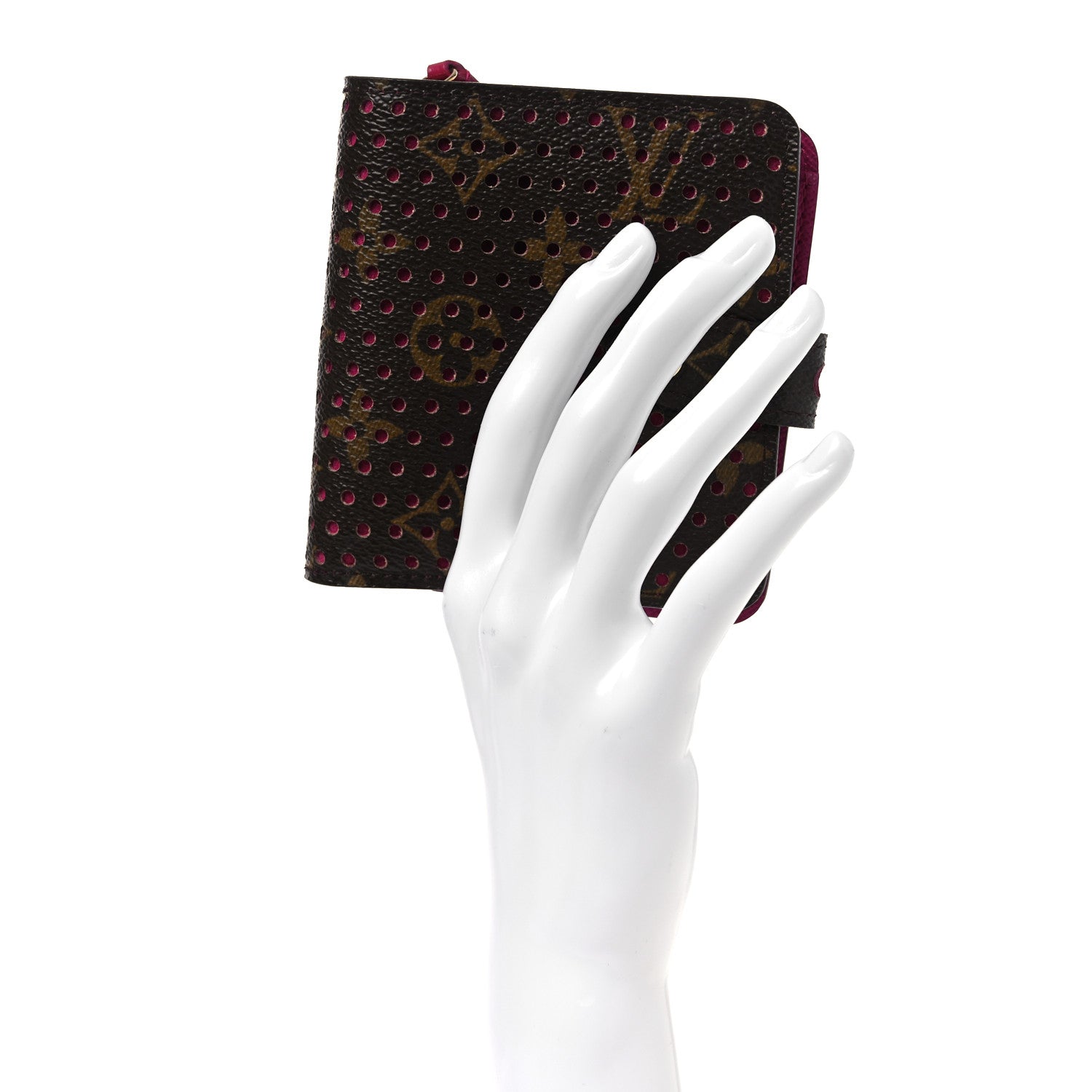 Louis Vuitton Monogram Perforated Compact Zipped Wallet Fuchsia 2 of 7