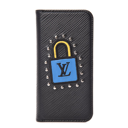Louis Vuitton Epi LV Stories iPhone X/XS Folio Black 1 of 6