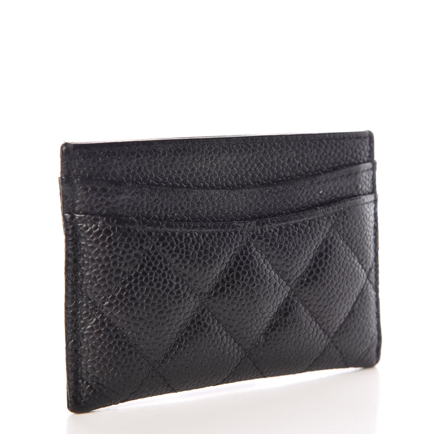 Caviar Quilted Card Holder Black