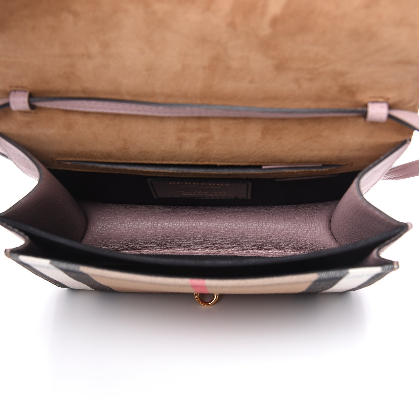 Derby Calfskin House Check Small Macken Crossbody Bag Pale Orchid
