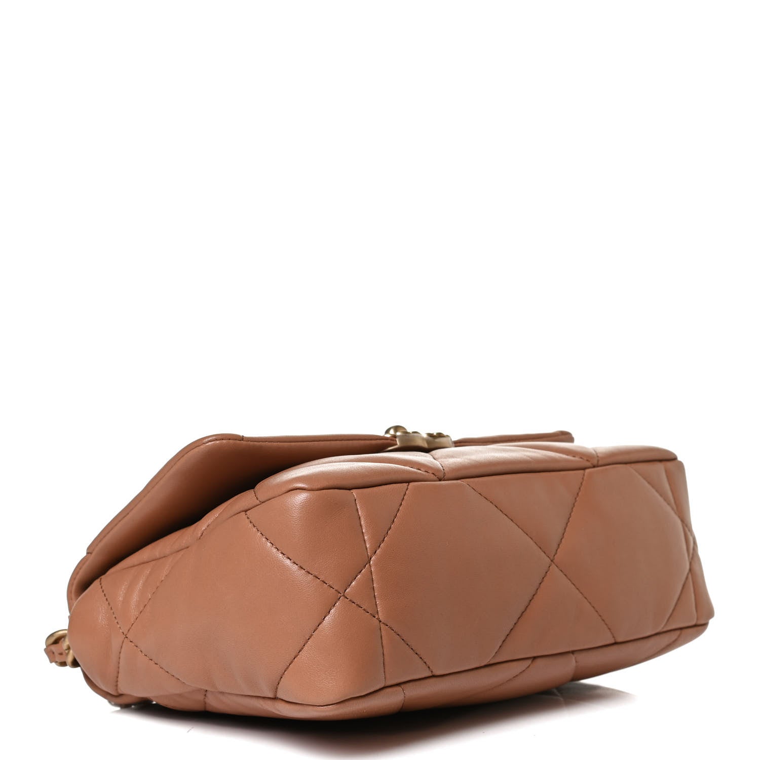 Chanel Lambskin Quilted Medium Chanel 19 Flap Light Brown 4 of 12