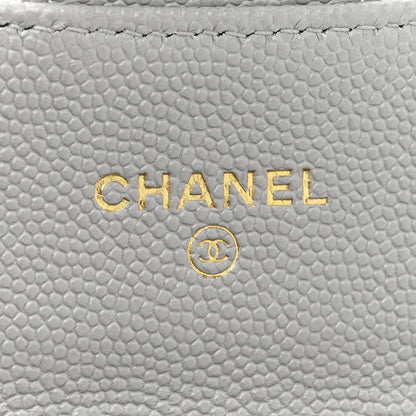 Chanel Caviar Quilted Flap Card Holder Wallet Grey 6 of 11