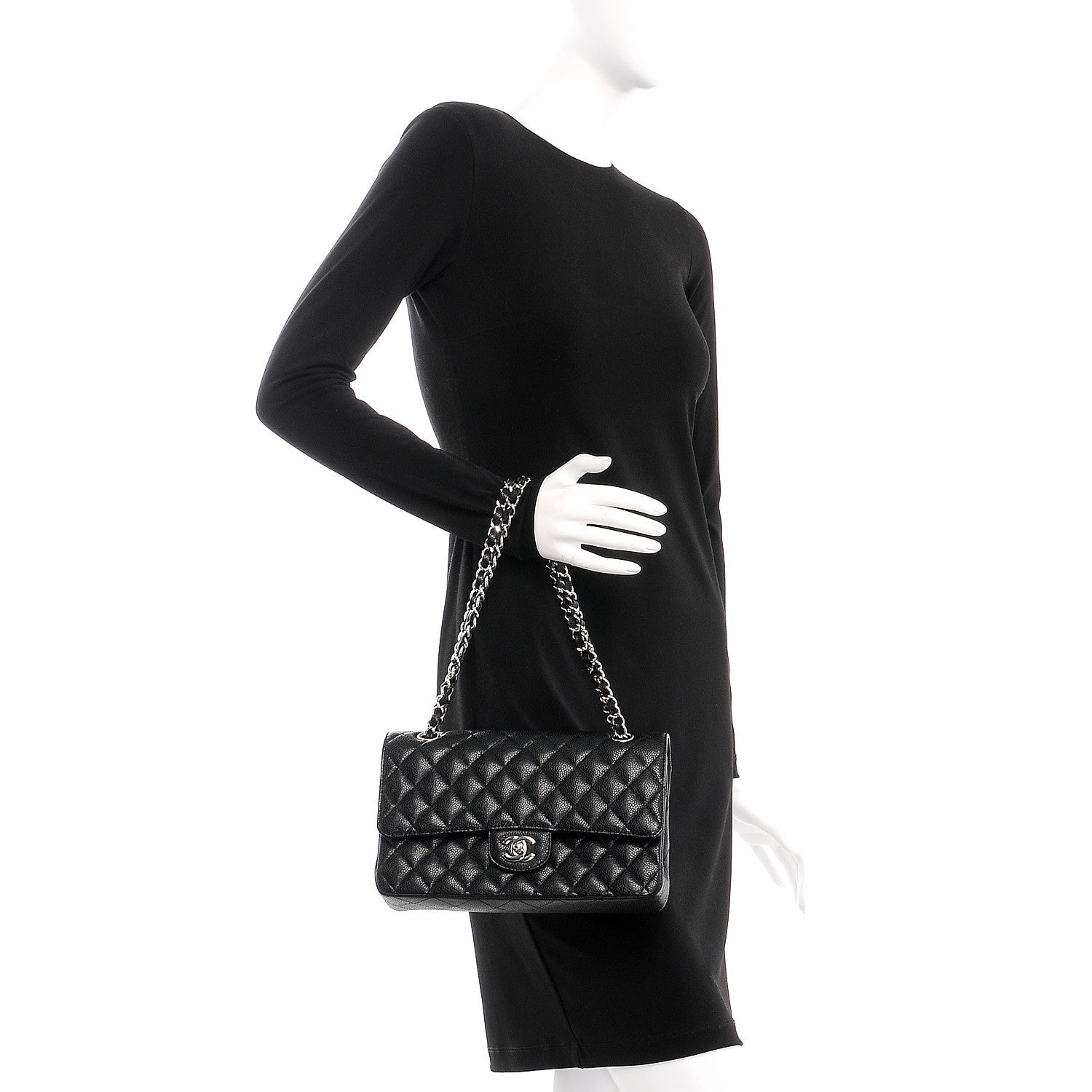 Chanel Caviar Quilted Medium Double Flap Black 3 of 9