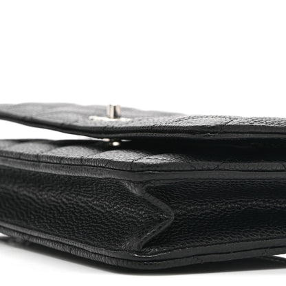 Chanel Caviar Quilted CC Turnlock Wallet On Chain WOC Black 11 of 12