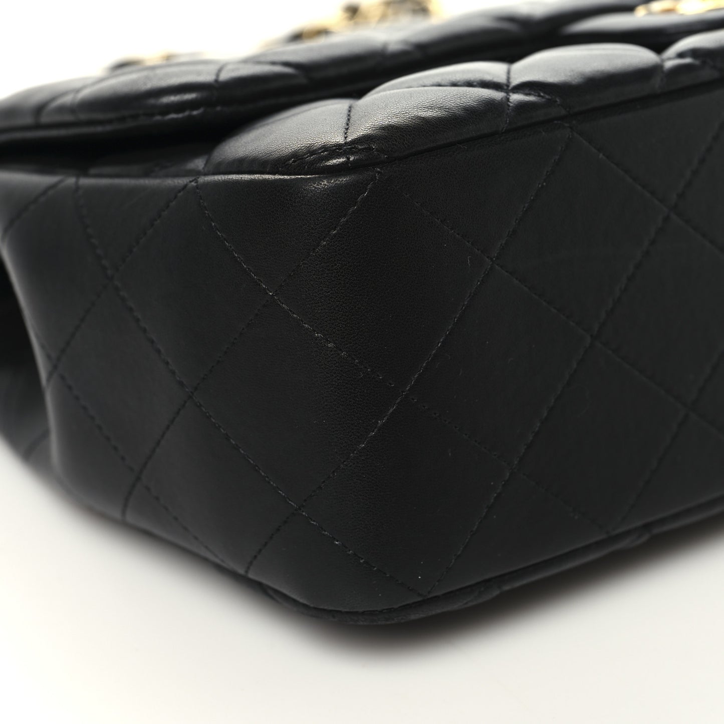 Lambskin Quilted Jumbo Double Flap Black