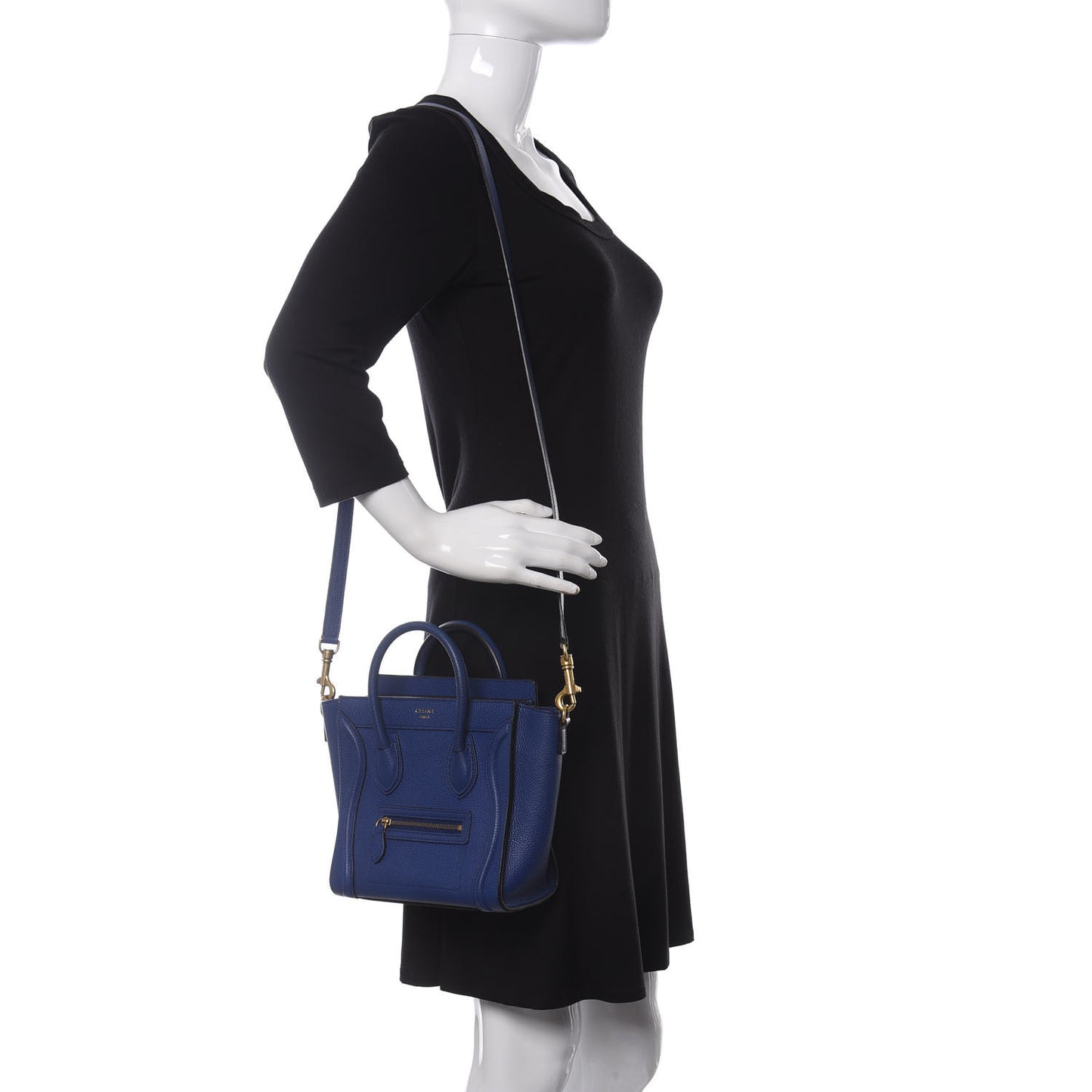 Drummed Calfskin Nano Luggage Indigo