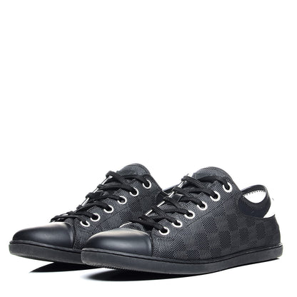 Louis Vuitton Lambskin Damier Graphite Baseball Sneakers 6 Black 3 of 8
