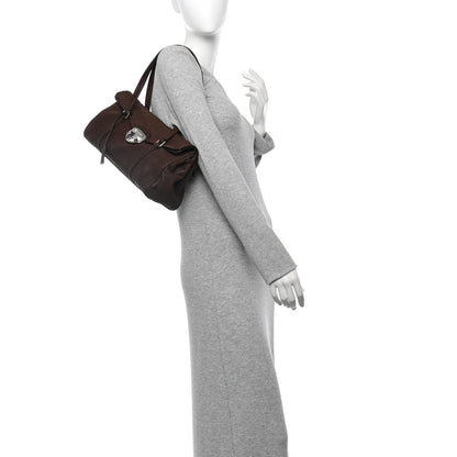 Prada Cervo Antik Easy Foldover Pushlock Satchel Bruciato 2 of 10