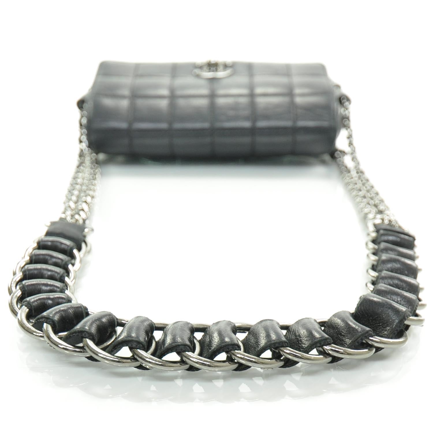 Chanel Lambskin Small Chocolate Bar Flap Black 6 of 10