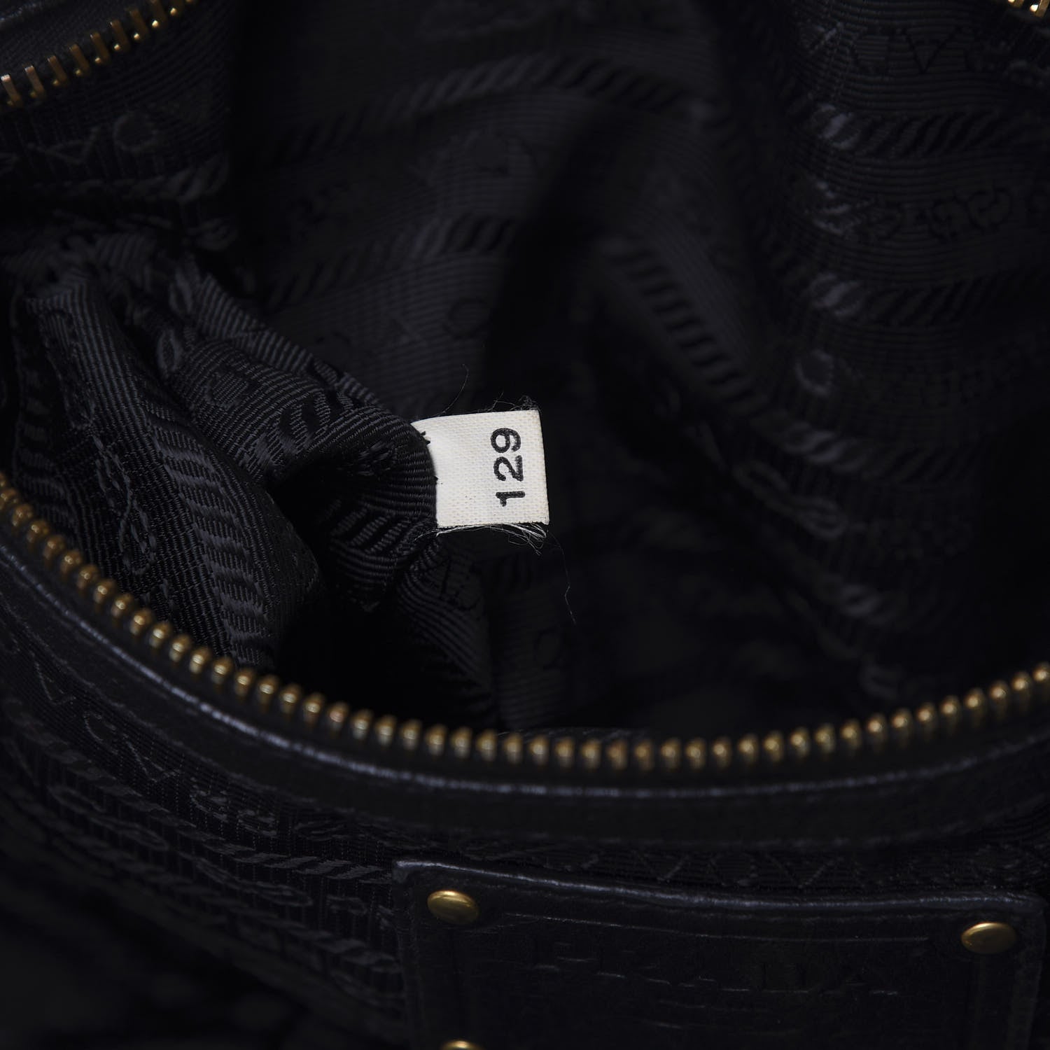 Prada Cervo Antik Tote Black 7 of 14