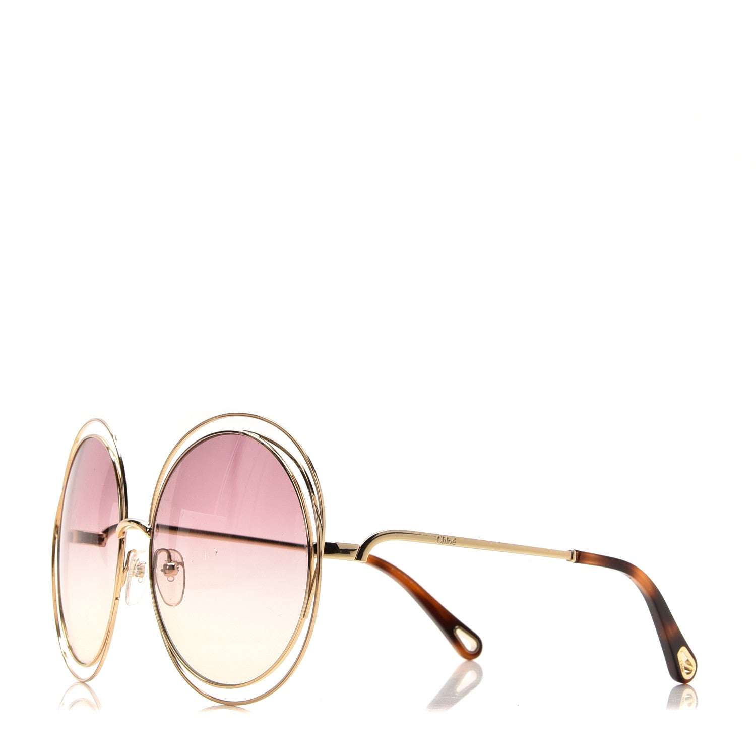 Chloe Oversized Round Carlina Oversized Round Sunglasses CE114SD Gold Pink 1 of 7