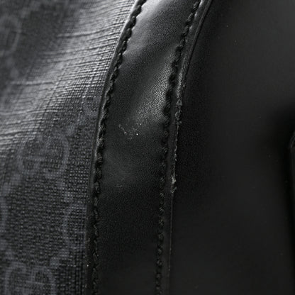 Gucci Soft GG Supreme Monogram Appia Calfskin Web Large Carry On Duffle Bag Black Grey 19 of 23