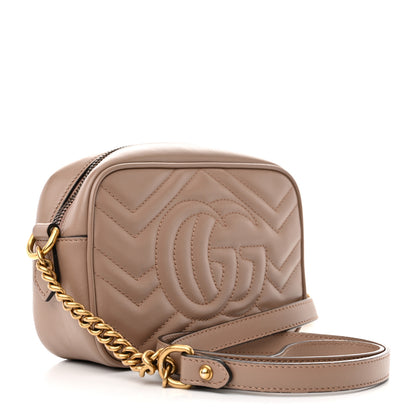 Gucci Calfskin Matelasse Mini GG Marmont Chain Shoulder Bag Porcelain Rose 3 of 11