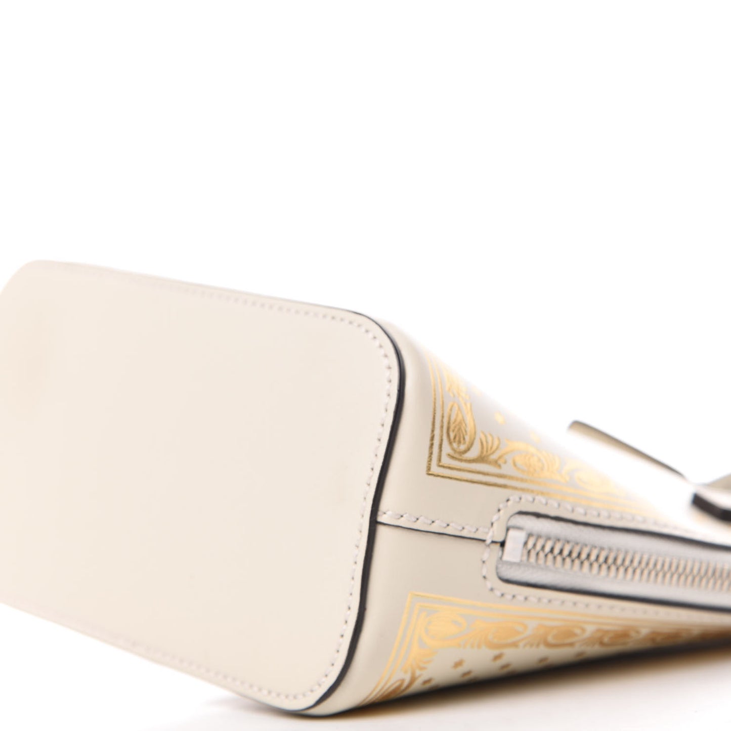 X SEGA Calfskin GUCCY Stars Mini Dome Shoulder Bag Moon Steller White Gold