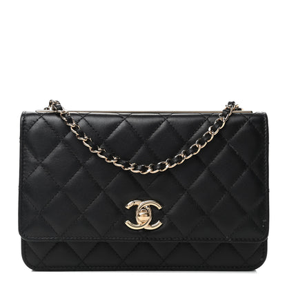 Chanel Lambskin Quilted Trendy CC Wallet On Chain WOC Black 1 of 4