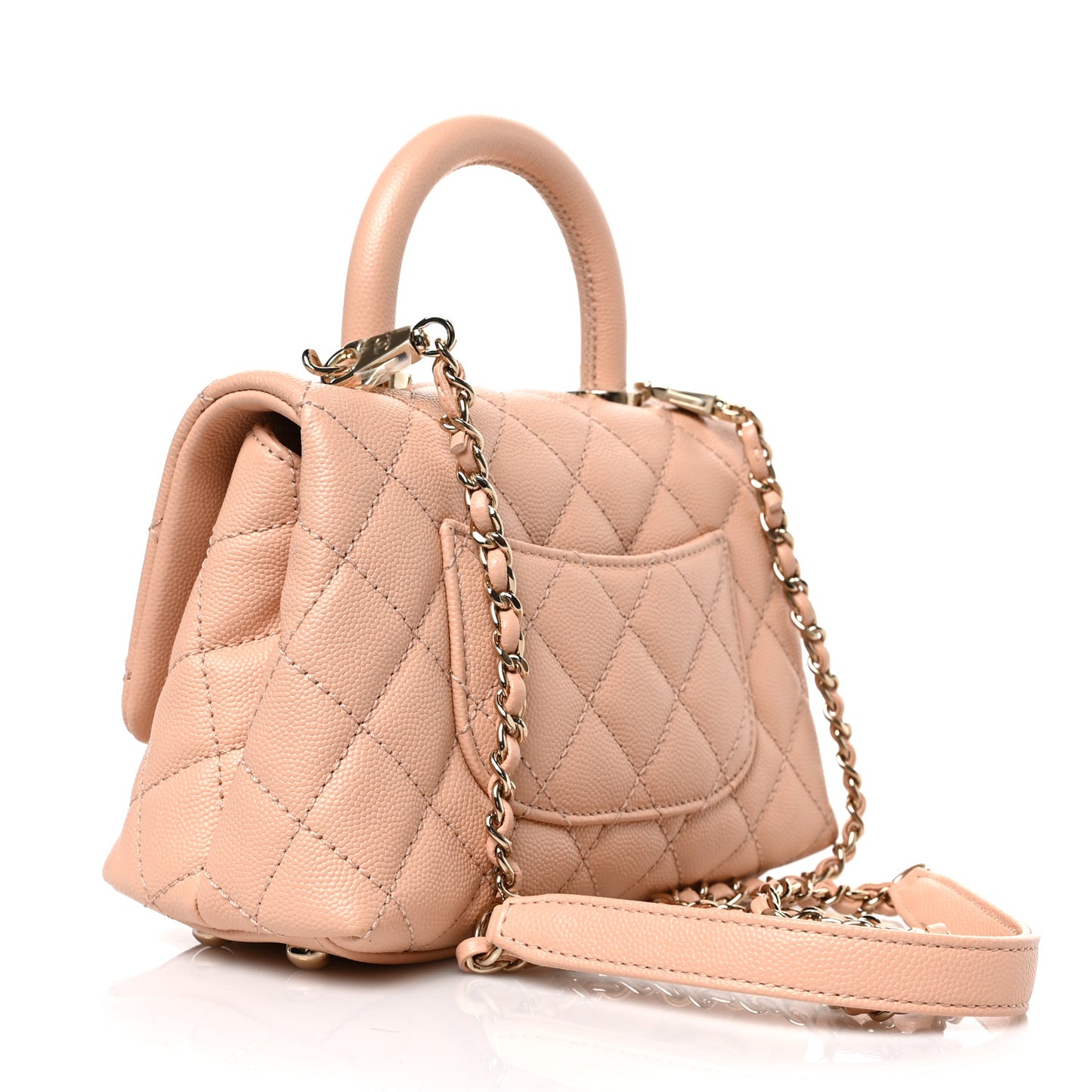 Caviar Quilted Extra Mini Coco Handle Flap Light Pink