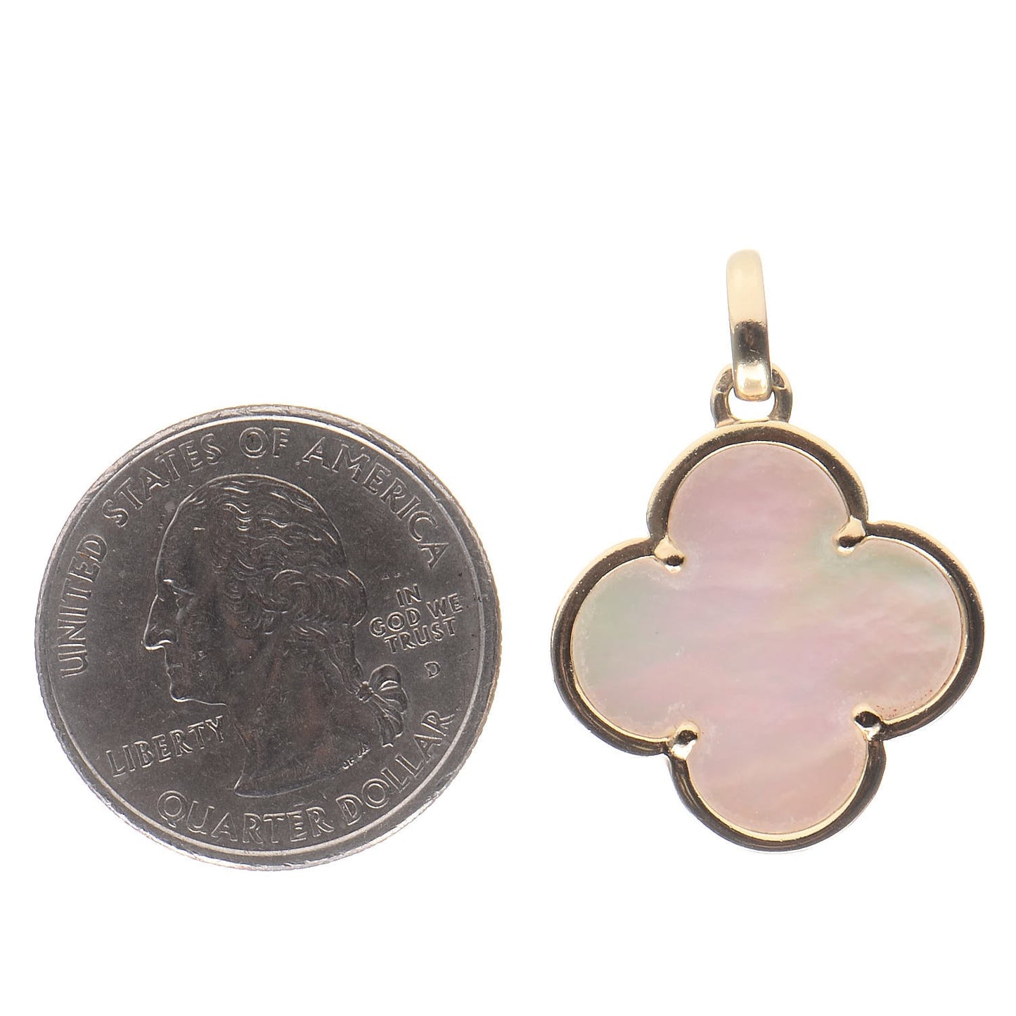 18K Yellow Gold Mother of Pearl Alhambra Charm