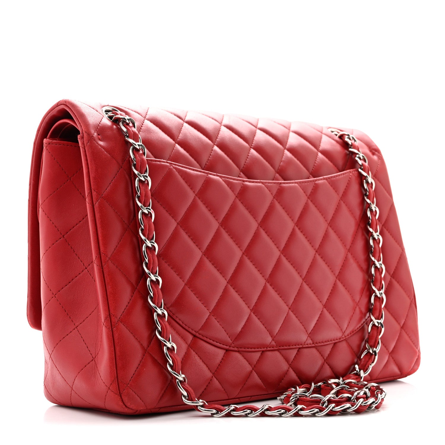 Chanel Lambskin Quilted Maxi Double Flap Red 3 of 9