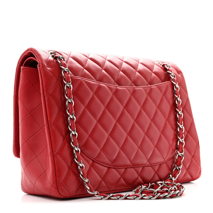 Chanel Lambskin Quilted Maxi Double Flap Red 3 of 9