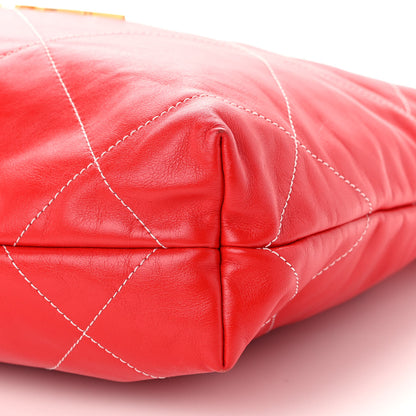 Chanel Shiny Calfskin Stitched Quilted Small Chanel 22 Red 11 of 11