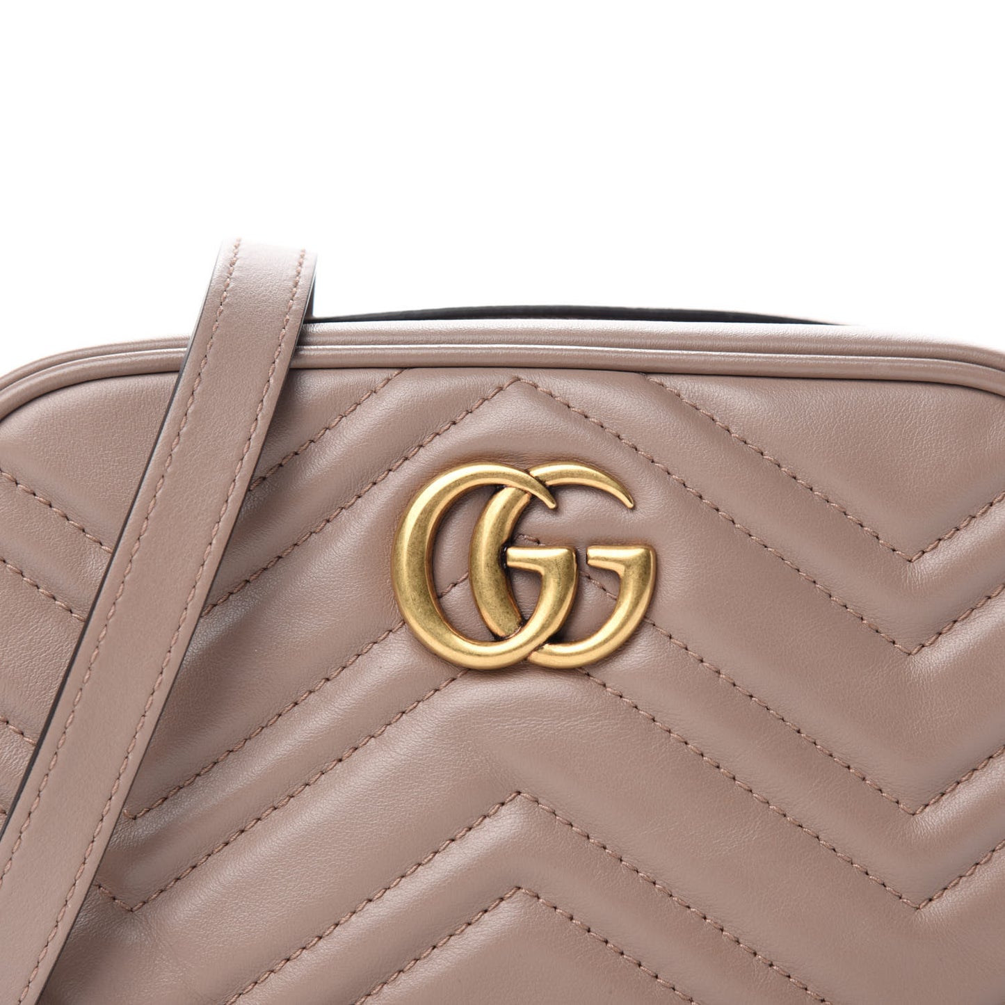 Calfskin Matelasse Mini GG Marmont Chain Shoulder Bag Porcelain Rose