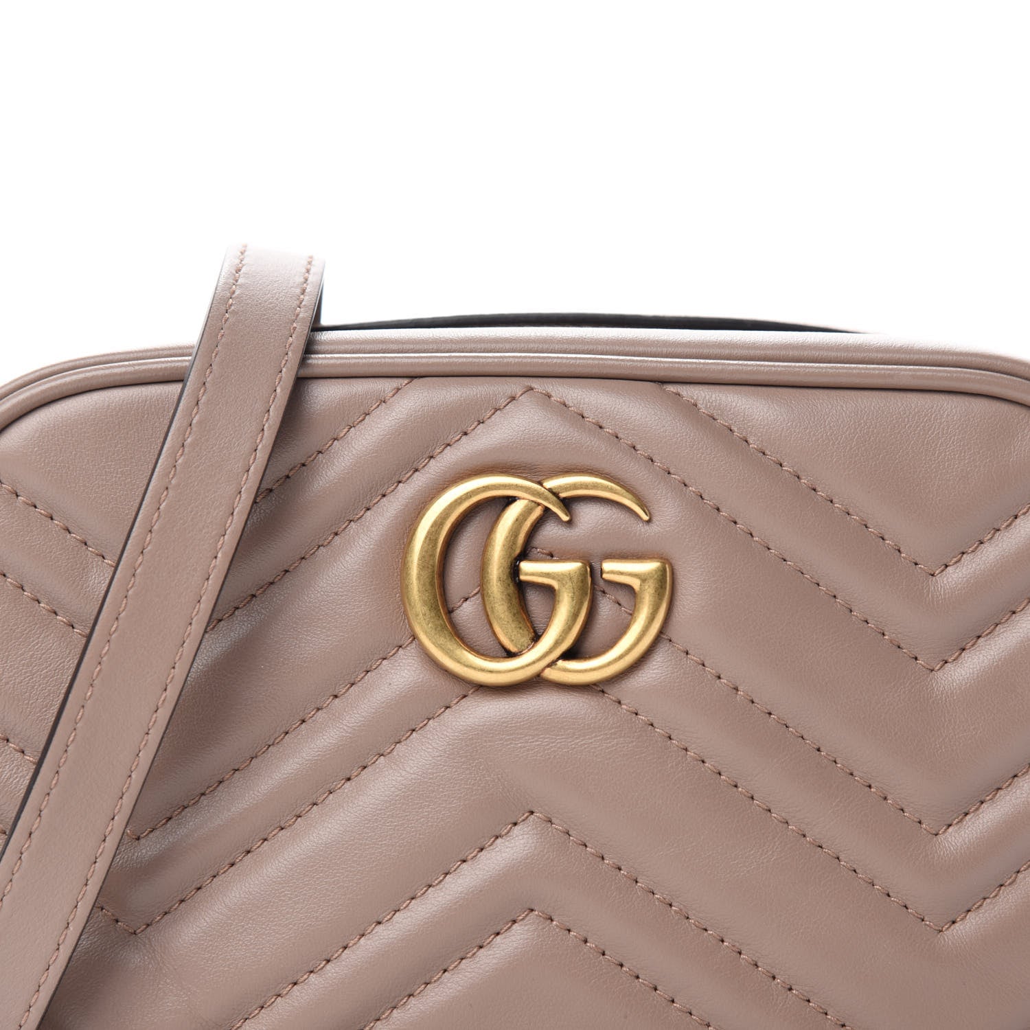 Gucci Calfskin Matelasse Mini GG Marmont Chain Shoulder Bag Porcelain Rose 11 of 11
