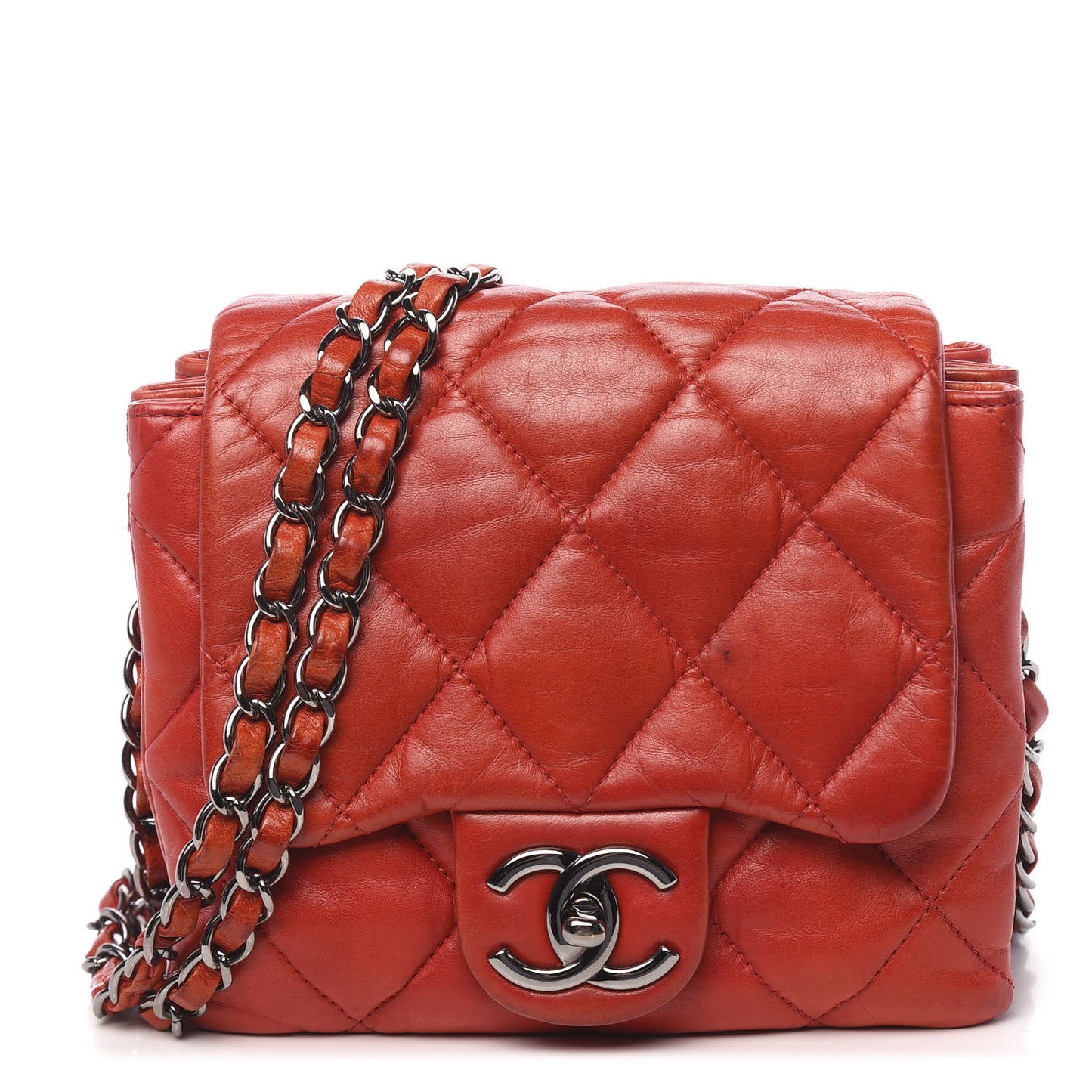 Lambskin Quilted Mini Chanel 3 Flap Red