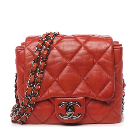 Chanel Lambskin Quilted Mini Chanel 3 Flap Red 1 of 14