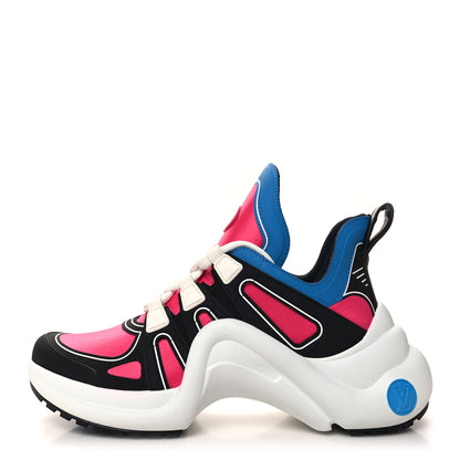 Louis Vuitton Calfskin Technical Satin LV Archlight Sneakers 37 Rose Pop Pink 1 of 8