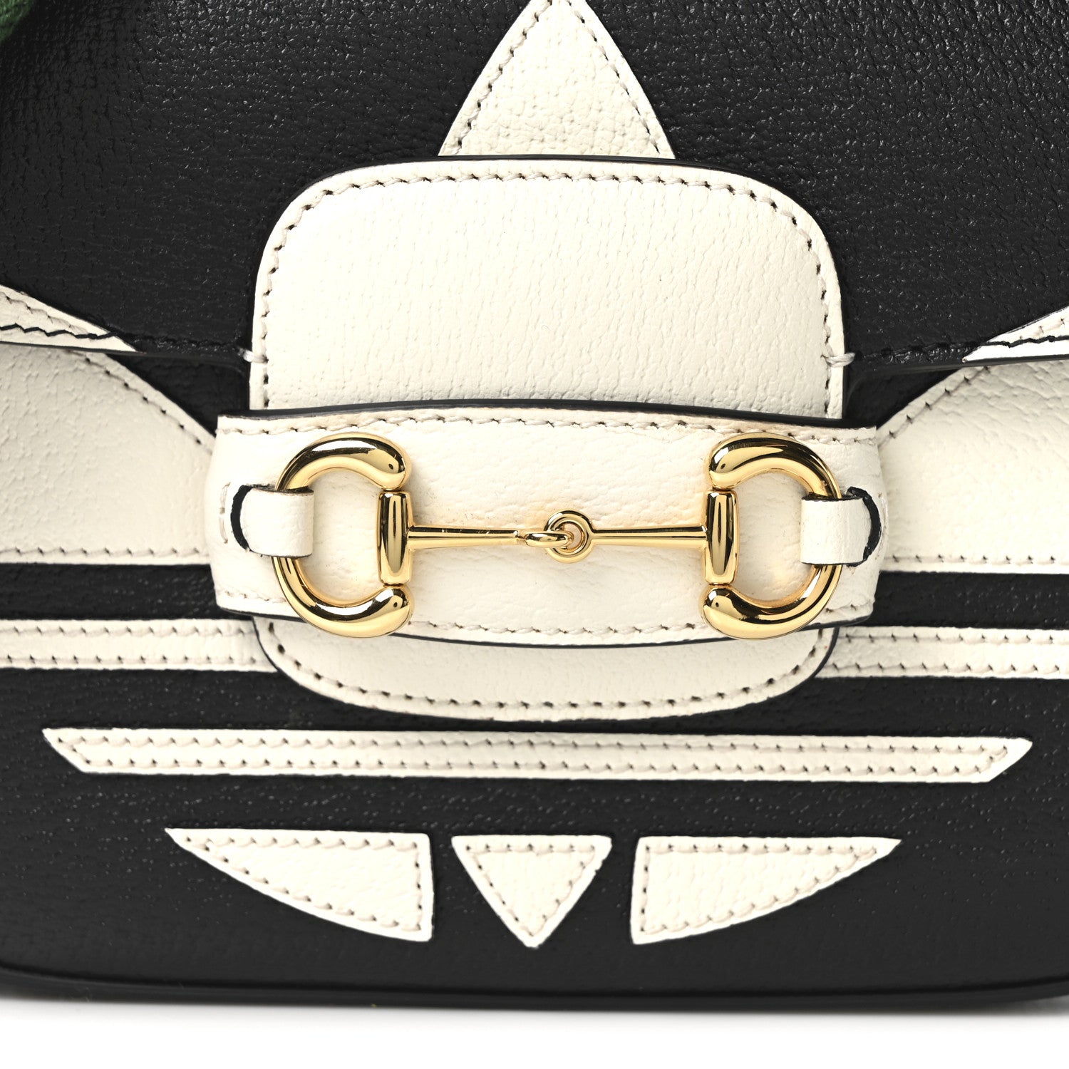 Gucci X ADIDAS Textured Dollar Calfskin Web Trefoil Mini Horsebit
