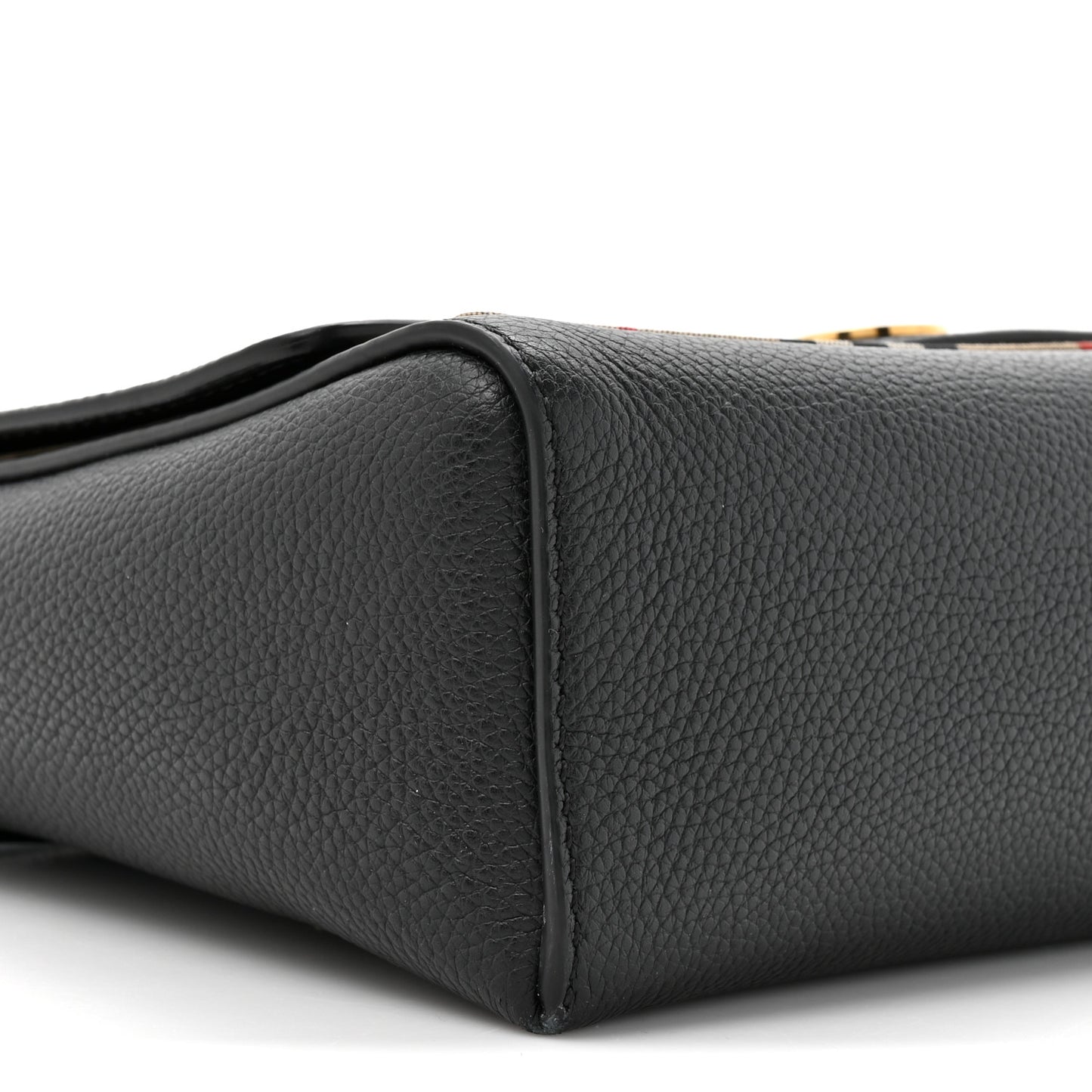 Coated Canvas Calfskin Vintage Check Medium Note Crossbody Bag Black