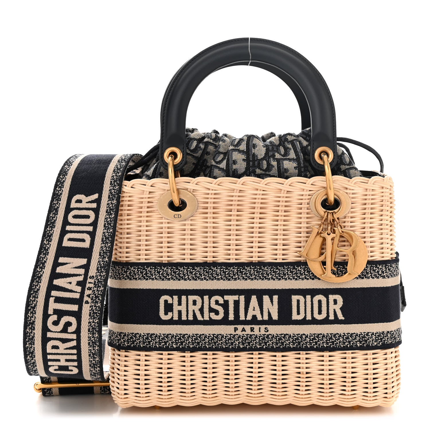 Christian Dior Wicker Oblique Medium Lady Dior Bag Blue 1527193