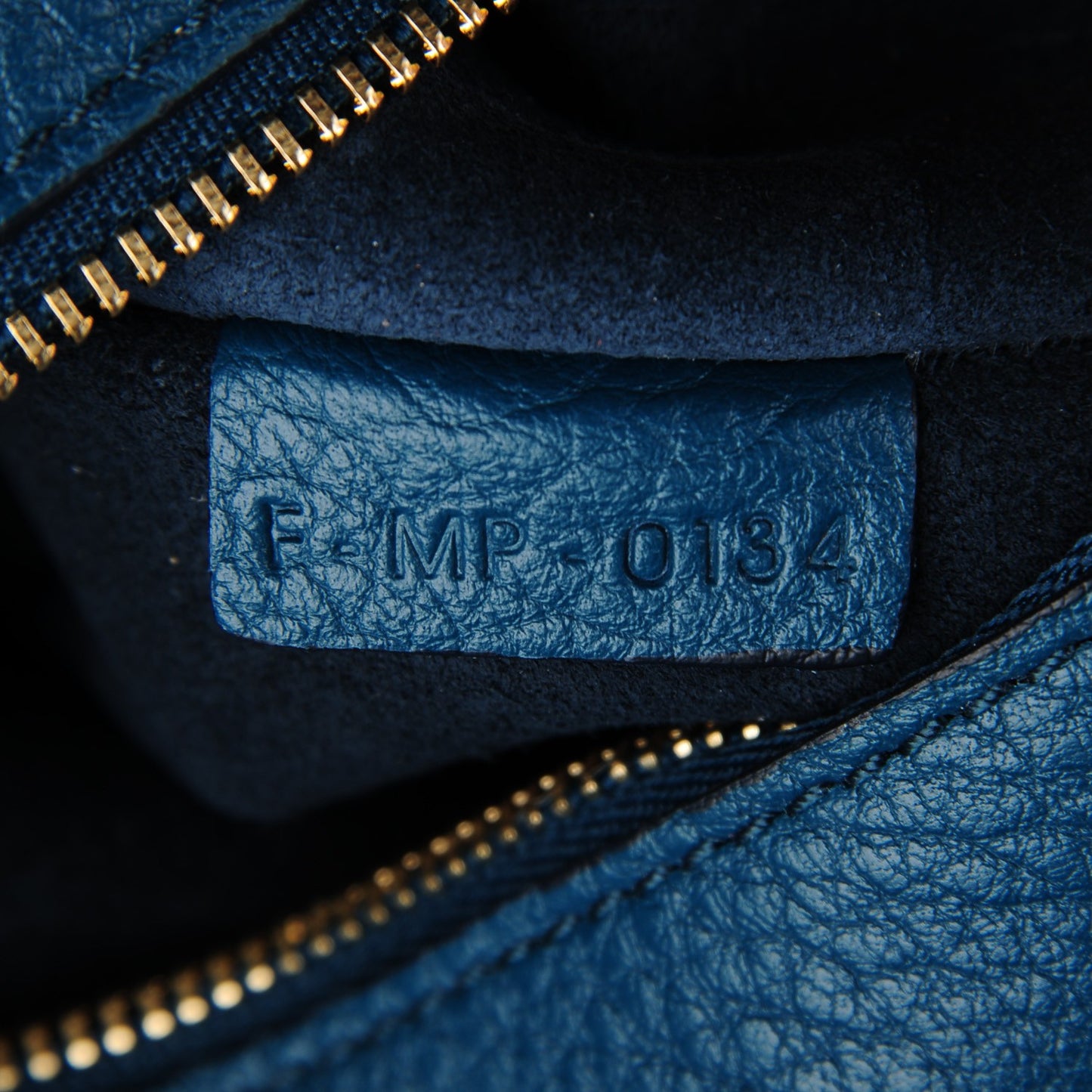 Grained Calfskin Small Tie Knot Tote Denim