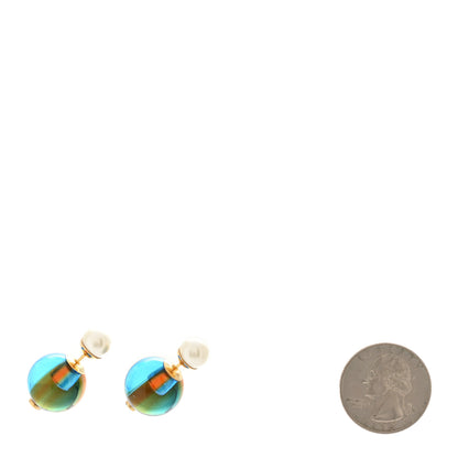 Christian Dior Resin Pearl Mise En Dior Tribal Earrings Blue Multicolor 2 of 5