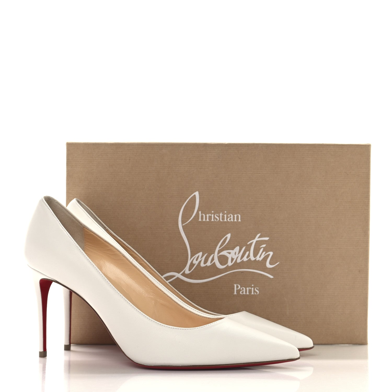 Christian Louboutin ハイヒール ベージュ/ホワイト/レッド Kate - 70 mm Pumps - Patent calf leather - Blush - Women