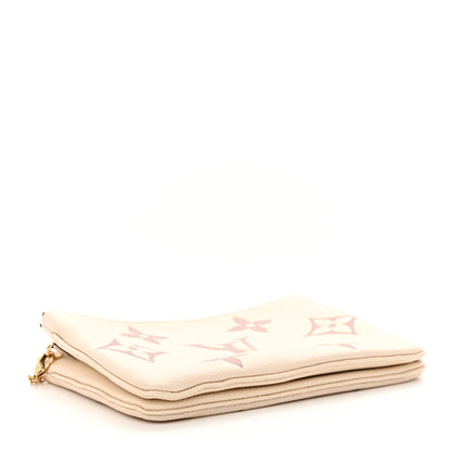 Louis Vuitton Empreinte Monogram Giant Double Zip Pochette Creme Bois de Rose 4 of 11