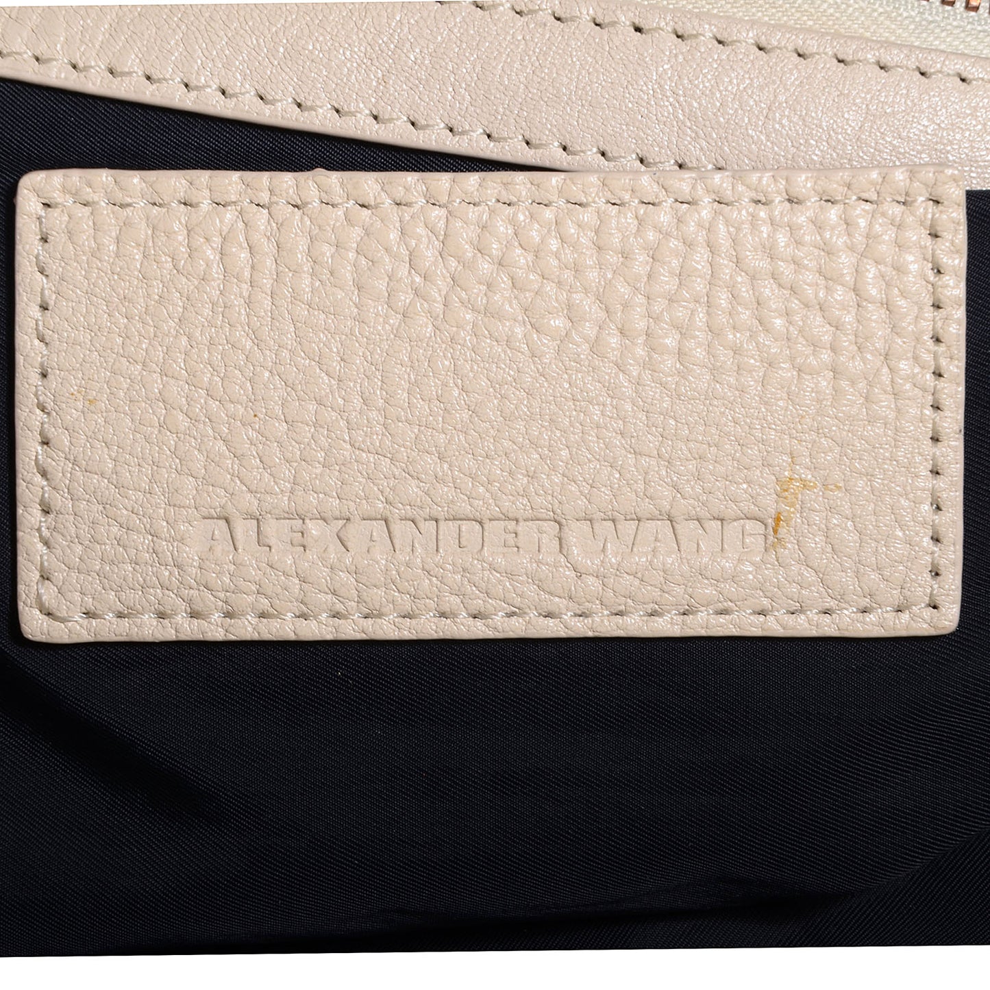 Pebbled Calfskin Large Emile Eggshell