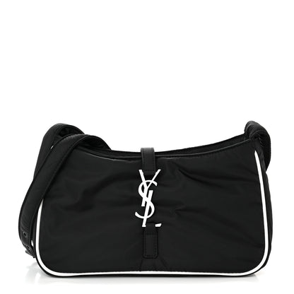 Saint Laurent Econyl Nylon Le 5 A 7 Hobo Black White 1 of 10