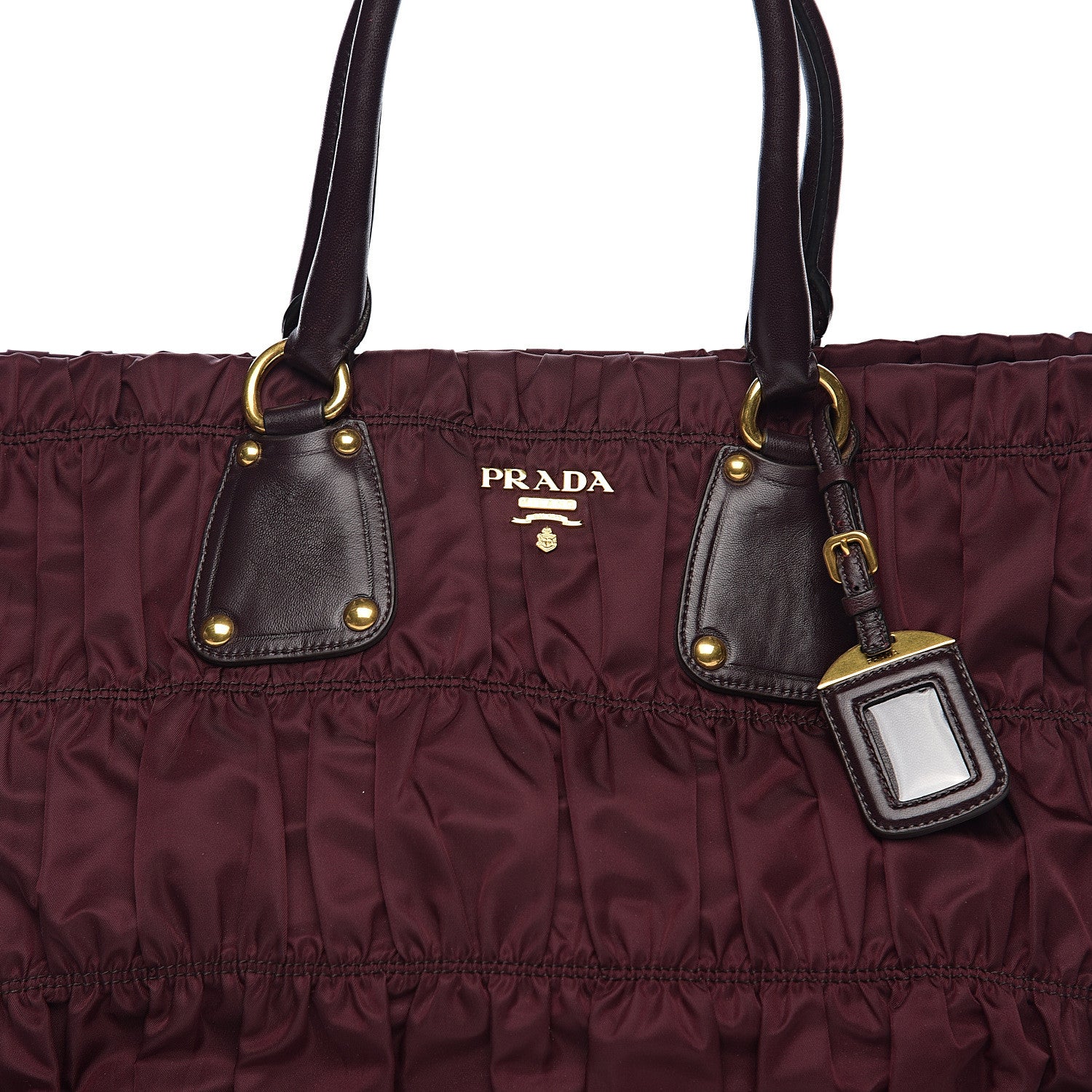 Prada Tessuto Nylon Dressy Gaufre Tote Bordeaux 6 of 8