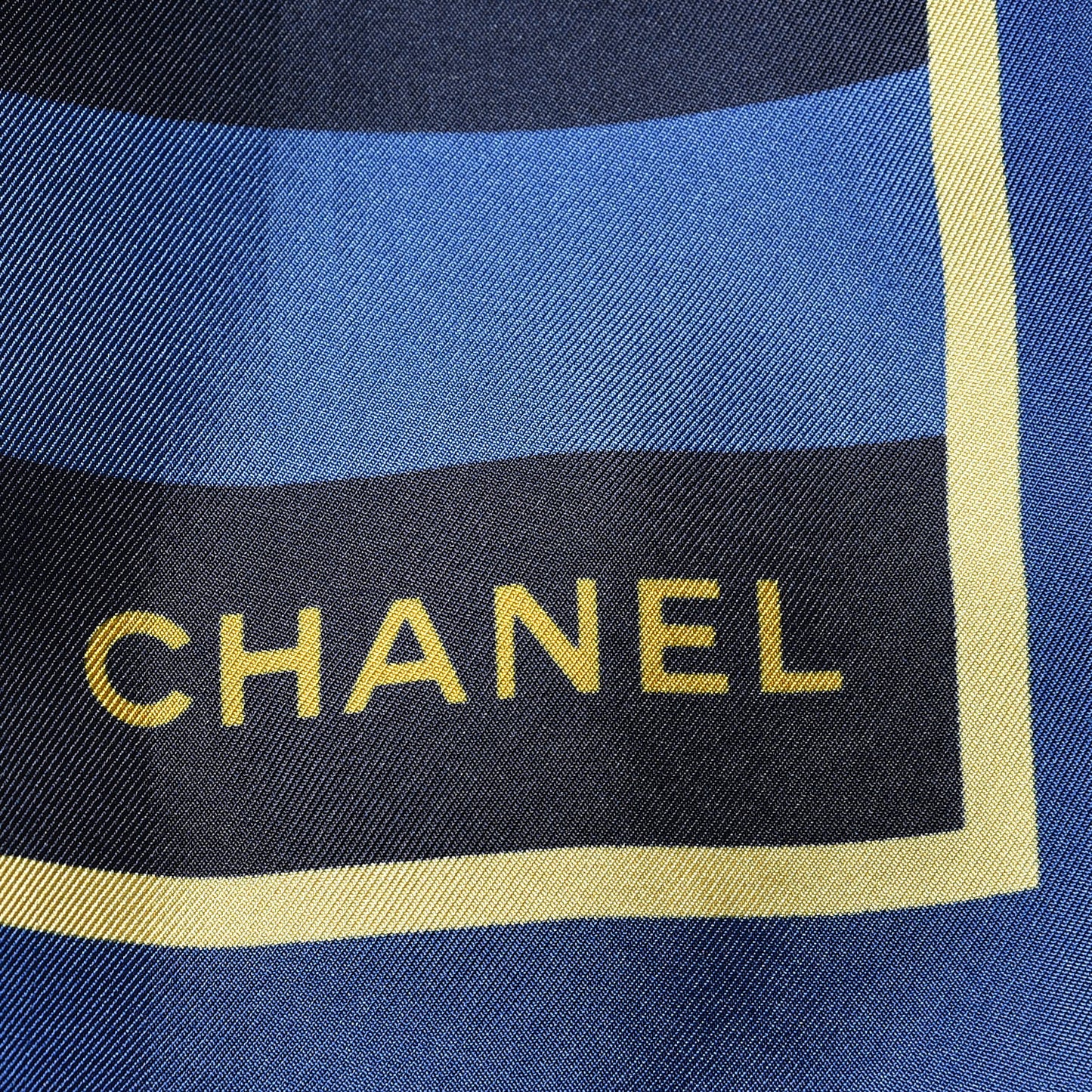 Silk CC Square Scarf Navy