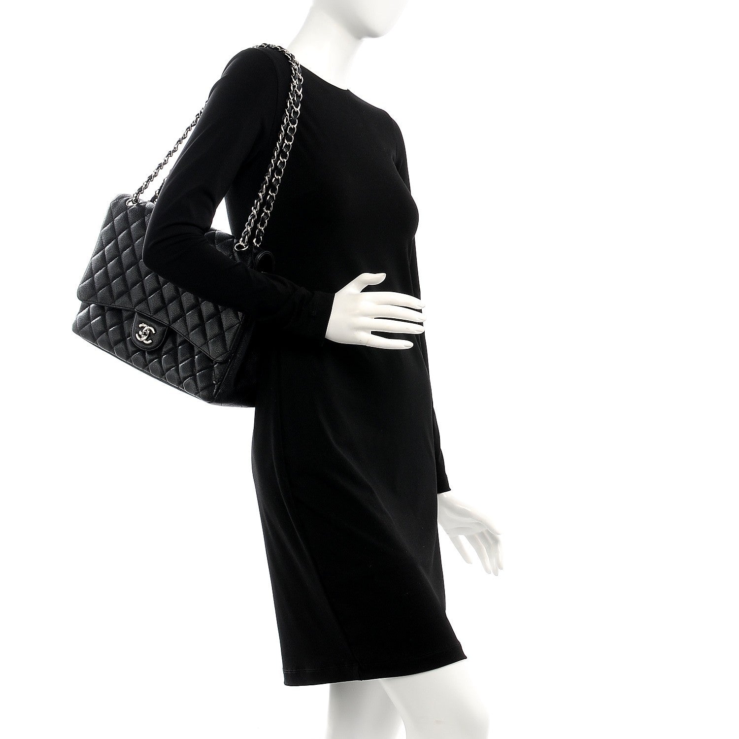 Chanel Caviar Quilted Maxi Single Flap Black 2 of 8