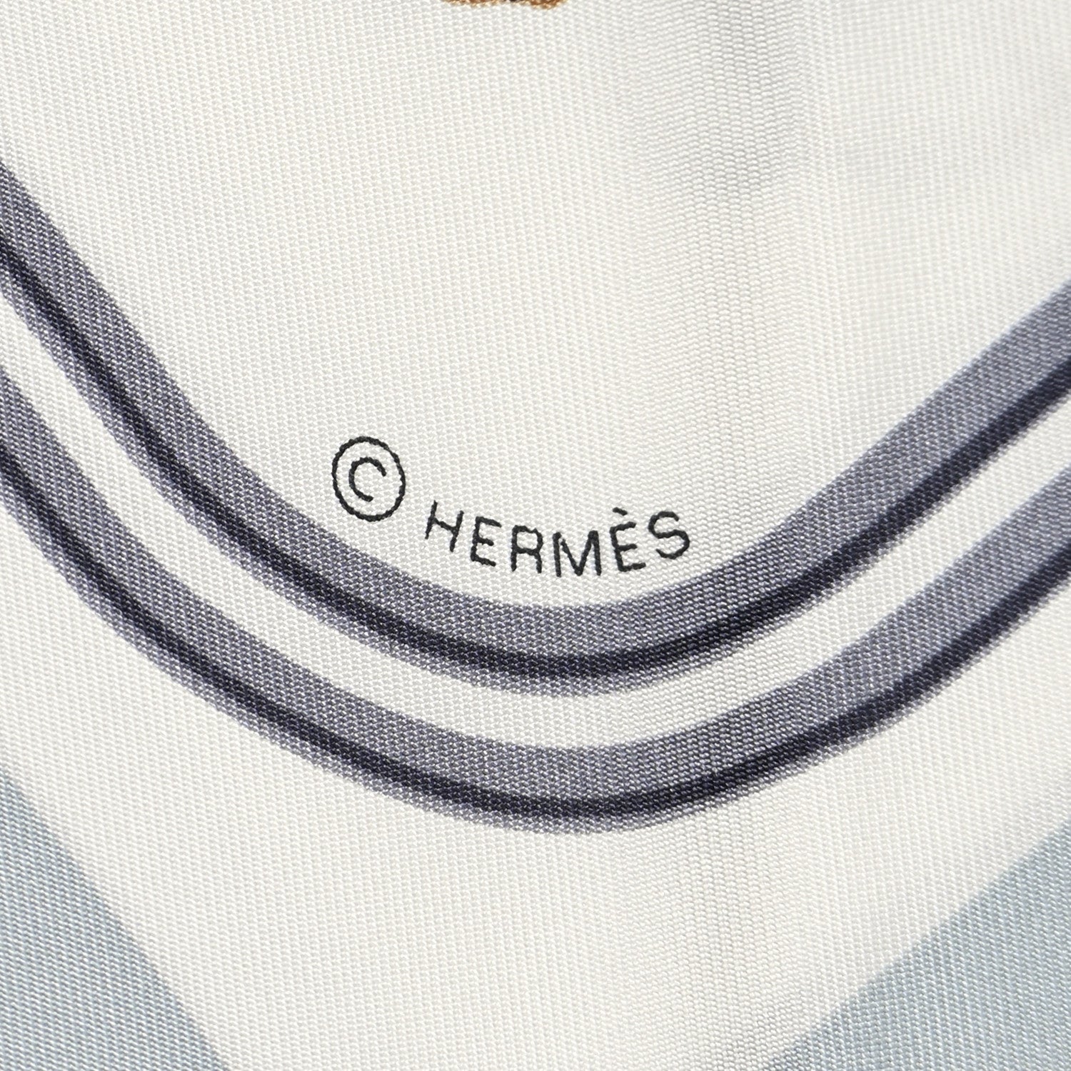 Hermes Silk Mini Brides De Gala Giant Triangle Scarf Bleu White Gris 4 of 5
