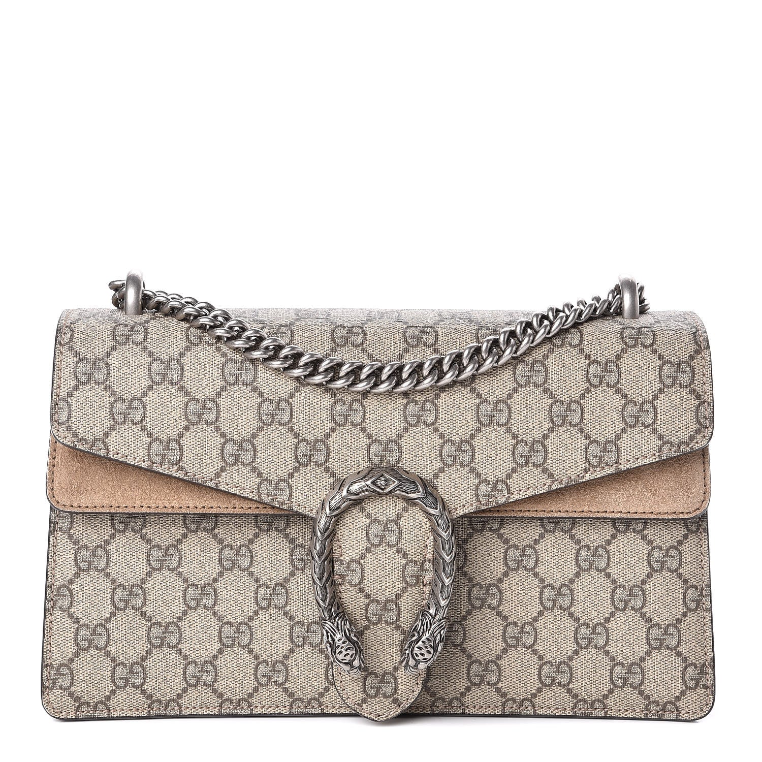 Gucci GG Supreme Monogram Small Dionysus Shoulder Bag Taupe 1 of 13