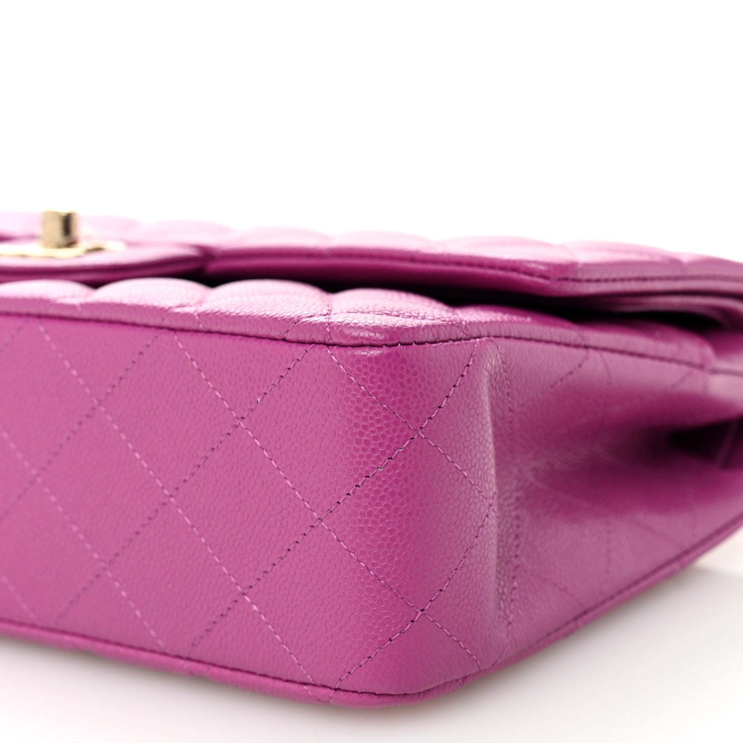 Chanel Caviar Quilted Medium Double Flap Purple 10 of 11