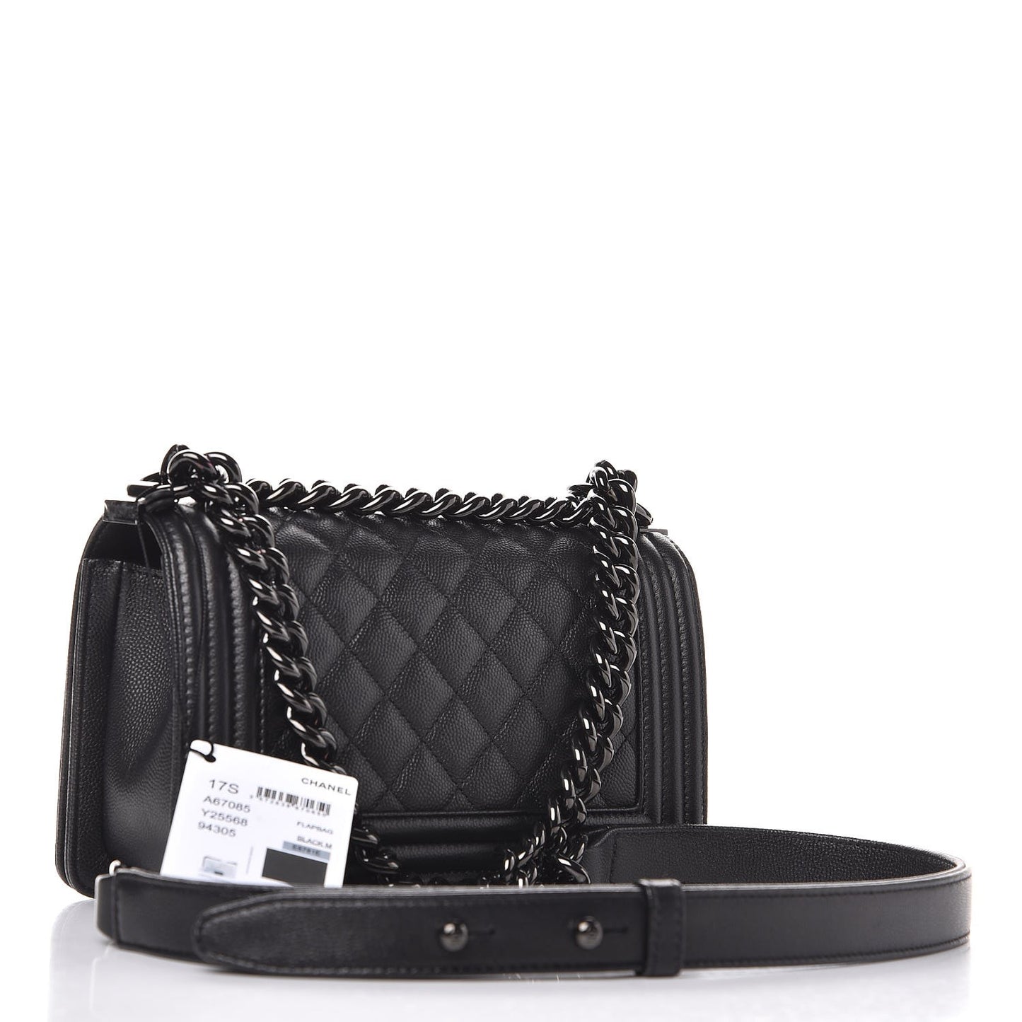 Caviar Quilted Small Boy Flap So Black