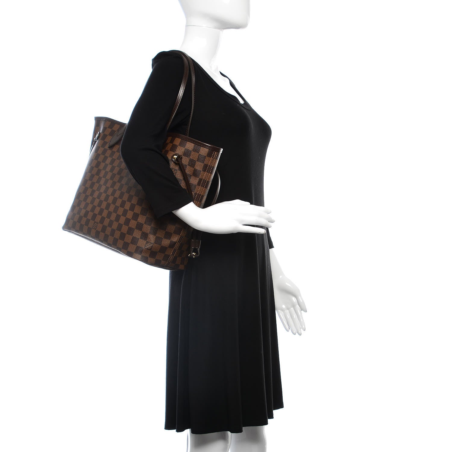 Louis Vuitton Damier Ebene Neo Neverfull MM Rose Ballerine 2 of 15