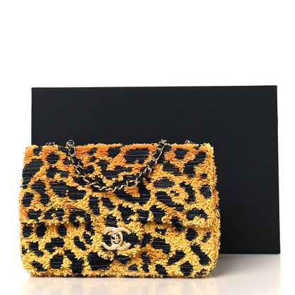 Chanel Sequin Mixed Fibers Leopard Print Mini Rectangular Flap Black Orange 21 of 21