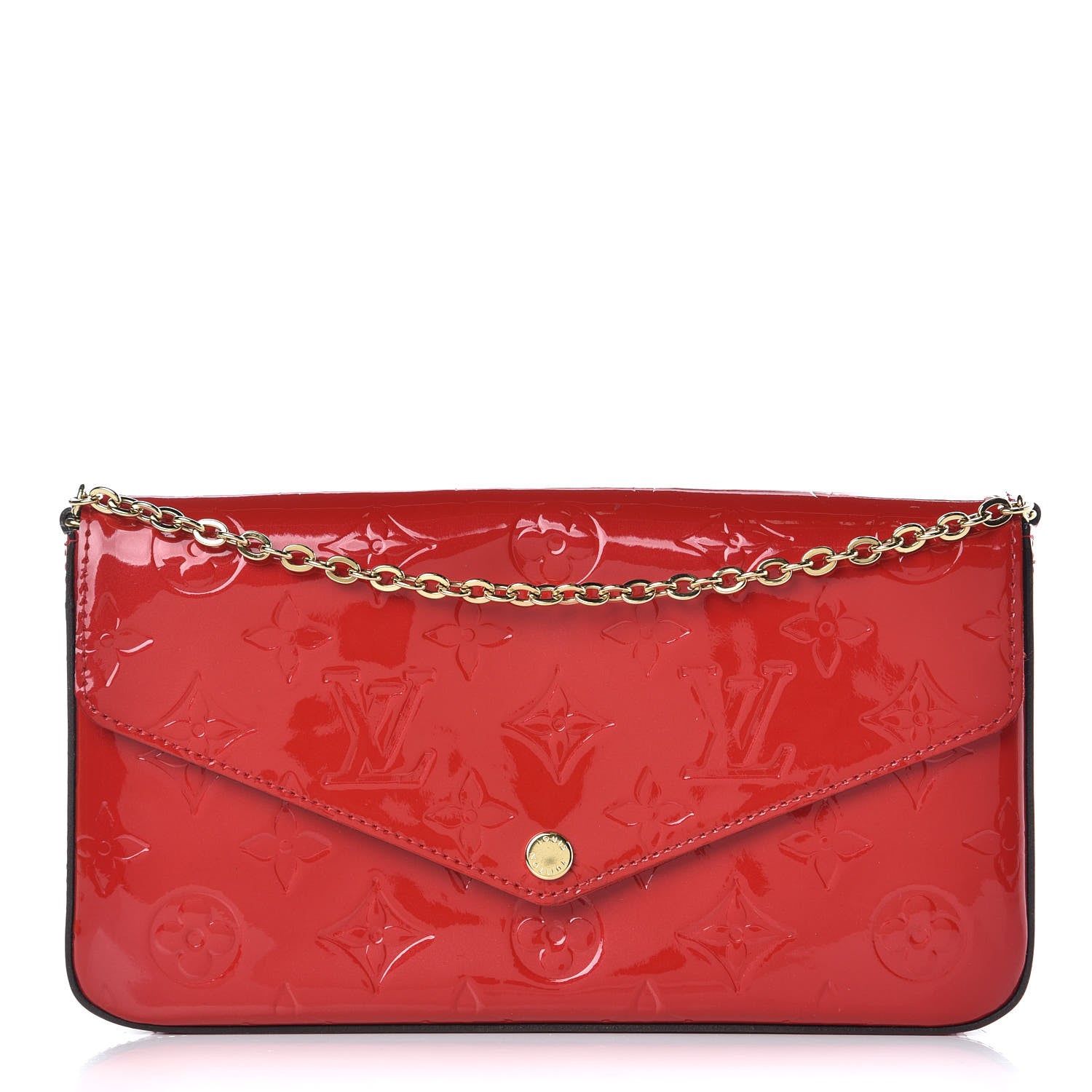 Louis Vuitton Vernis Felicie Pochette Chain Wallet Cherry 1 of 11